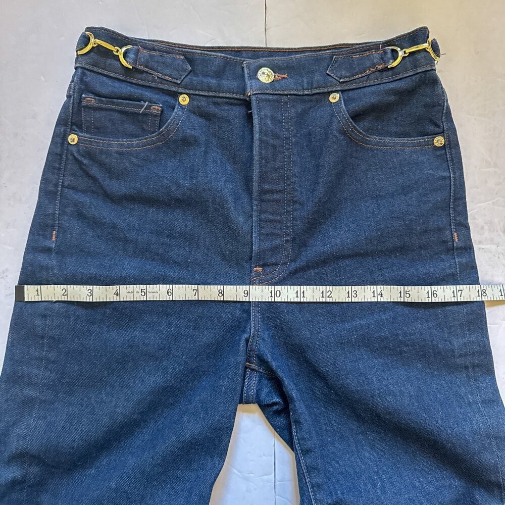 Express Super High Rise Mom Jeans Dark Wash Silver Detail 4R cropped - Picture 11 of 13